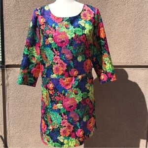 Anthropologie Tropicalist Shift floral 3/4 pockets